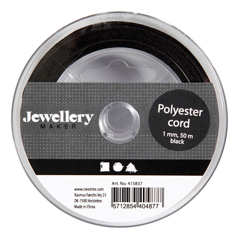 Load image into Gallery viewer, Creativ company polyester koord zwart, 50m

