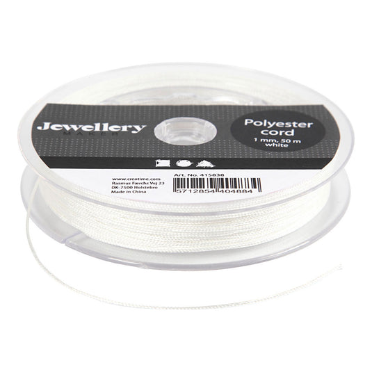 Creativ company polyester koord wit, 50m