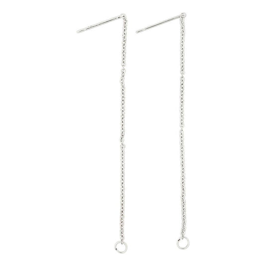 Creativ company oorbellen van ketting verzilverd, 1 paar