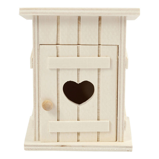 Creativ company houten mini toilethuis, 6,5x6,5x8cm