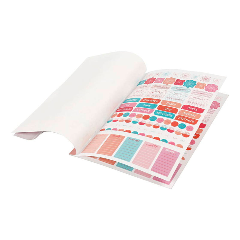 Load image into Gallery viewer, Creativ company stickerboek, aquarel, a5, goud, rood, koraal, 1 stuk
