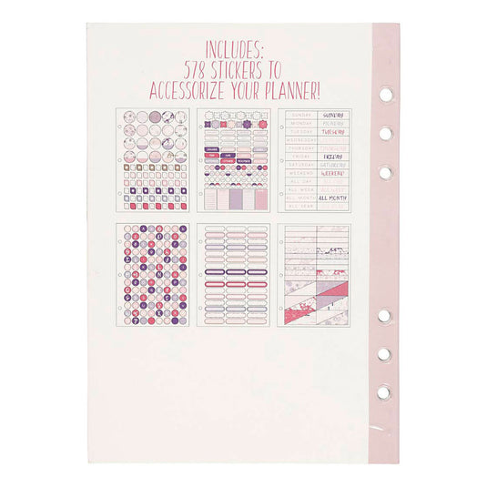 Creativ company stickerboek, bloemen, a5, goud, paars, roze, 1 stuk