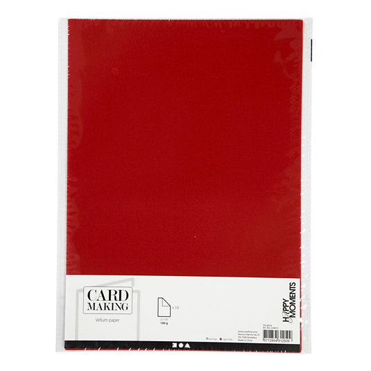 Creativ company vellumpapier a4 rood, 10 vellen