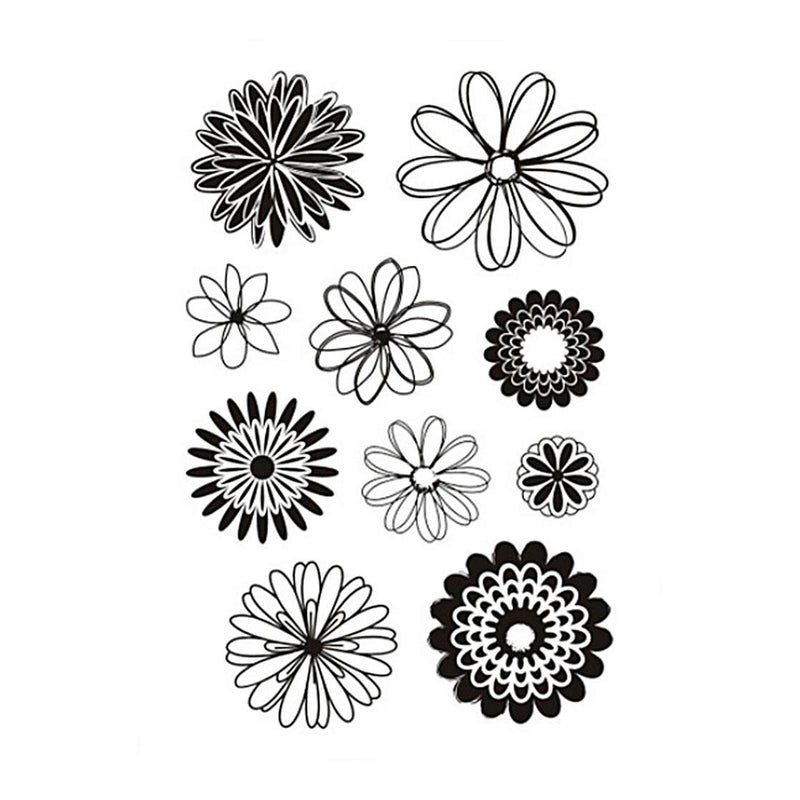 Load image into Gallery viewer, Creativ company silicone stempels bloemen, 1 vel
