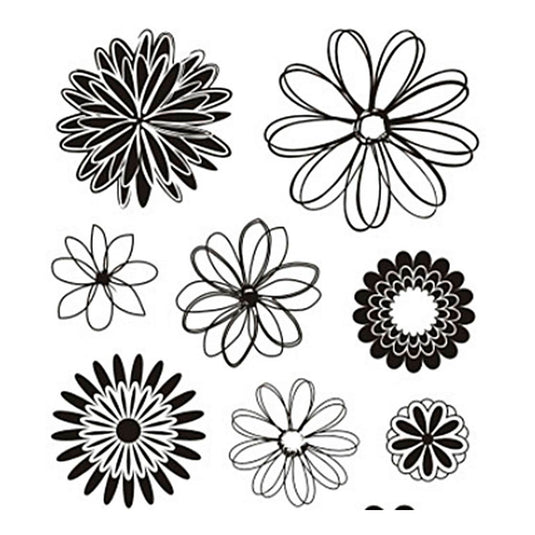 Creativ company silicone stempels bloemen, 1 vel