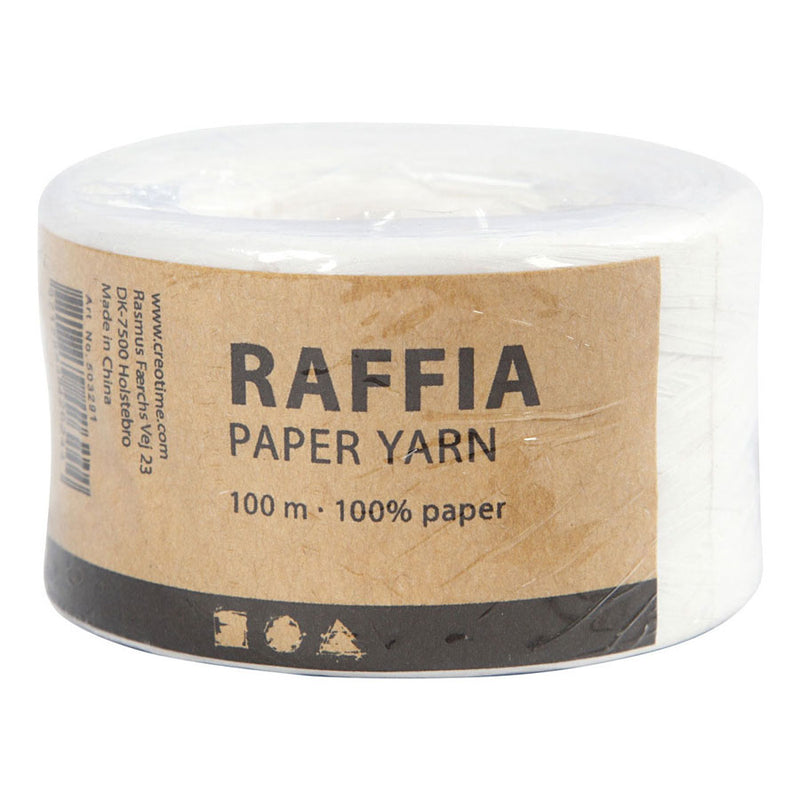 Load image into Gallery viewer, Creativ company papier raffia garen wit, 100m
