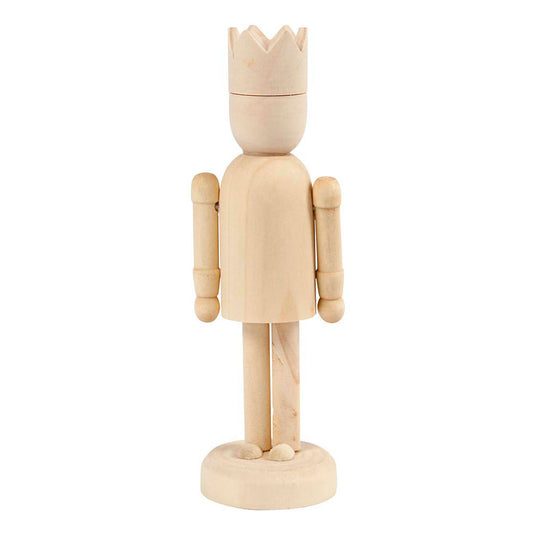 Creativ company houten figuur met kroon, 13cm