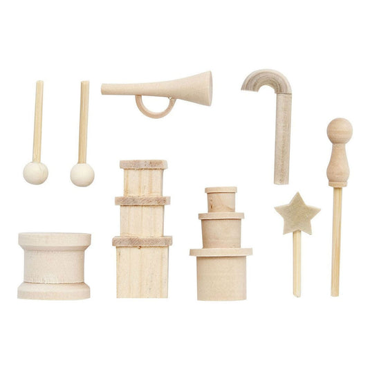 Creativ company kleine houten accessoires voor decoratie set, 13dlg.