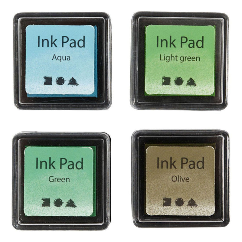 Load image into Gallery viewer, Creativ company stempelinkt groen tinten olijf aqua, 4st.
