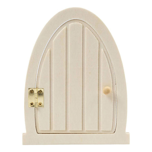 Creativ company houten miniatuur deur met scharnieren, 13x10cm