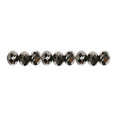 Creativ company facet kralen metallic grijs, 100st.