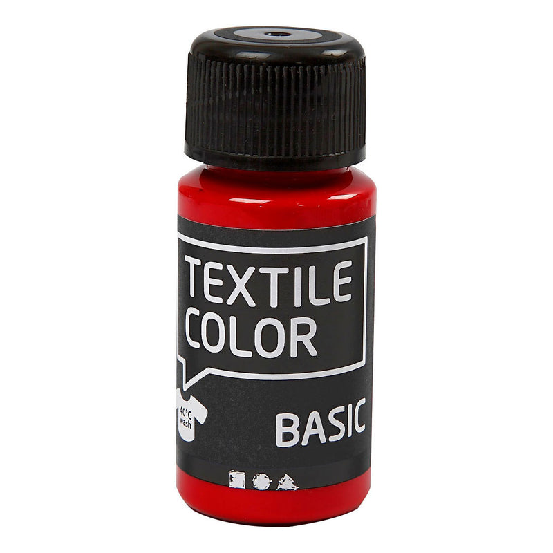 Load image into Gallery viewer, Creativ company textile color semi-dekkende textielverf - rood, 50ml
