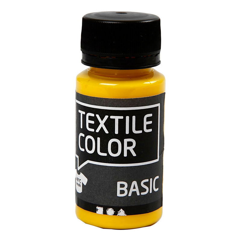 Load image into Gallery viewer, Creativ company textile color semi-dekkende textielverf - primair geel, 50ml
