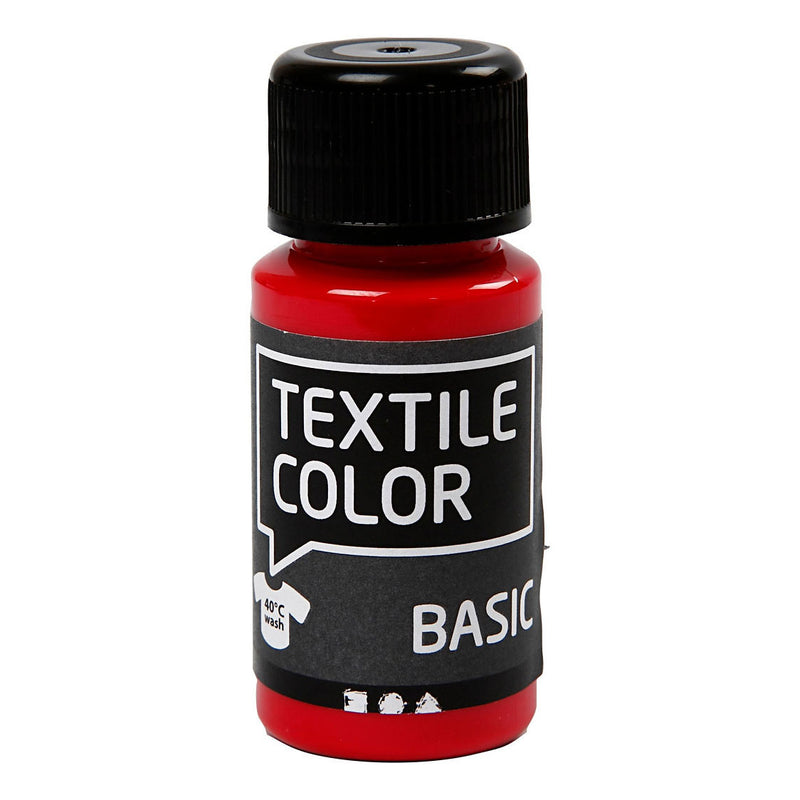 Load image into Gallery viewer, Creativ company textile color semi-dekkende textielverf - primair rood, 50ml
