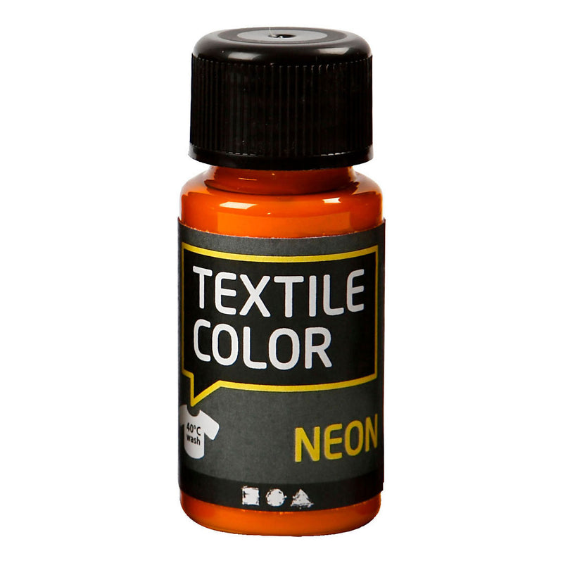 Load image into Gallery viewer, Creativ company textile color dekkende textielverf - neon oranje, 50ml
