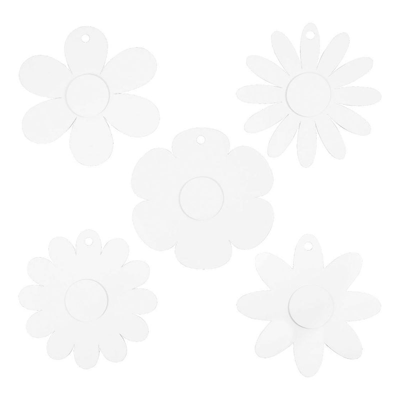 Load image into Gallery viewer, Creotime knutselset flowers 20 cm karton wit 15 stuks
