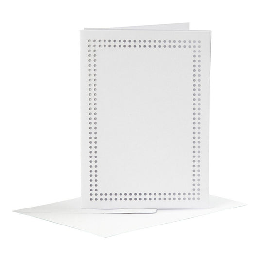 Creativ company kaarten om te borduren wit, set van 6