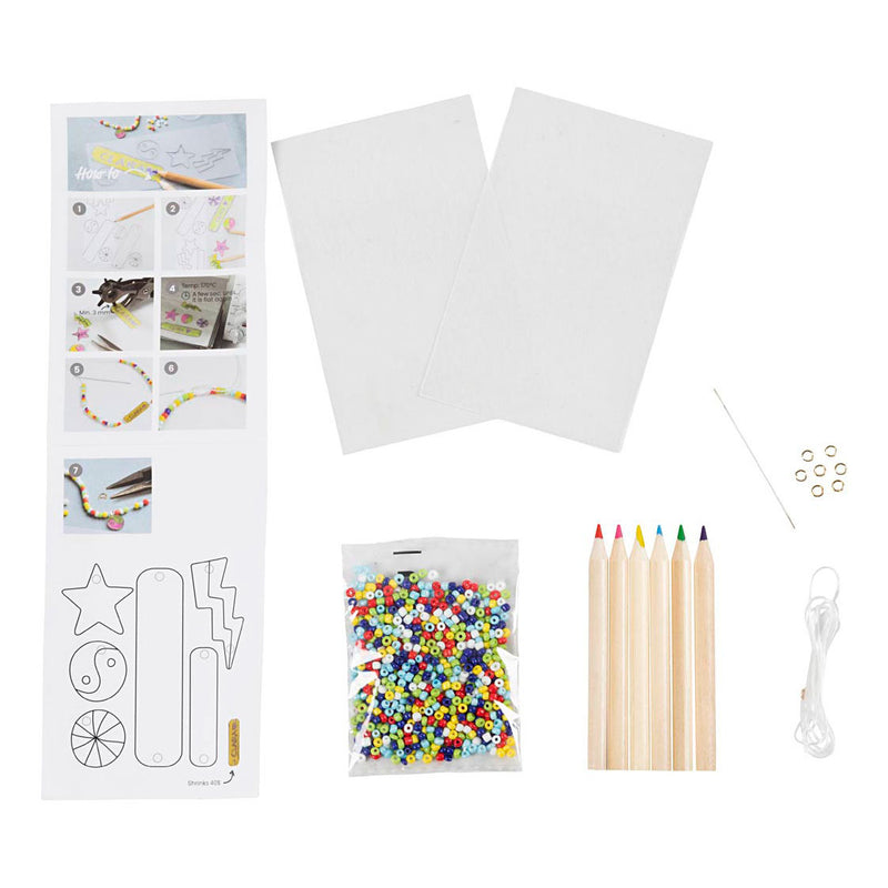 Load image into Gallery viewer, Creativ company mini hobbyset sieraden krimpfolie armbanden geel
