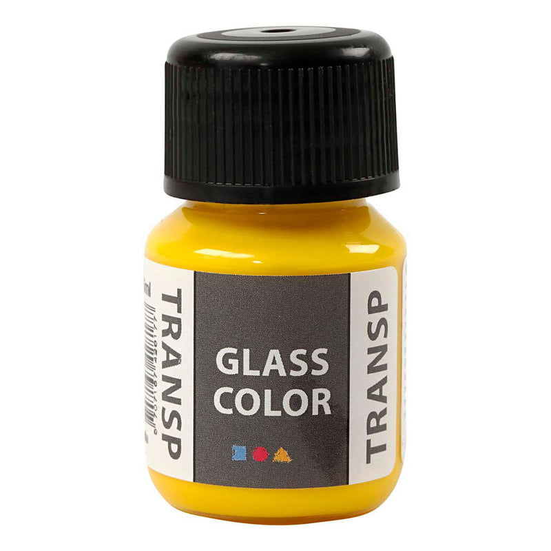 Load image into Gallery viewer, Creativ company glass color transparante verf - citroengeel, 30ml

