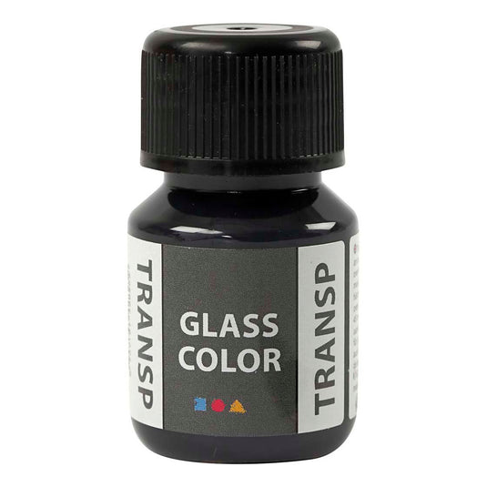 Creativ company glass color transparante verf - zwart, 30ml