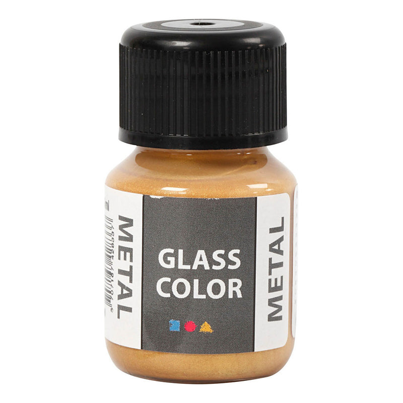 Load image into Gallery viewer, Creativ company glass color metal verf - goud, 30ml
