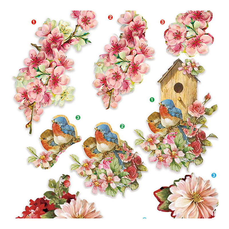 Load image into Gallery viewer, Creativ company 3d vellen bloemen en vogels, 4 vellen

