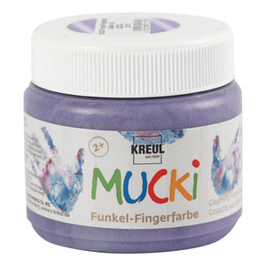 Creativ company mucki vingerverf - paars metallic, 150ml