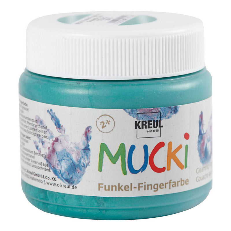 Load image into Gallery viewer, Creativ company mucki vingerverf - groen metallic, 150ml
