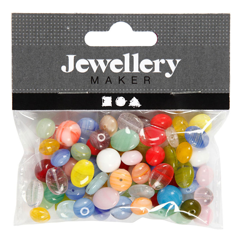 Load image into Gallery viewer, Creativ company glazen kralen divers rond, ovaal, cirkel, 60 gram

