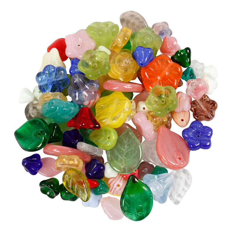 Load image into Gallery viewer, Creativ company glazen kralen divers bladeren en bloemen, 60 gram
