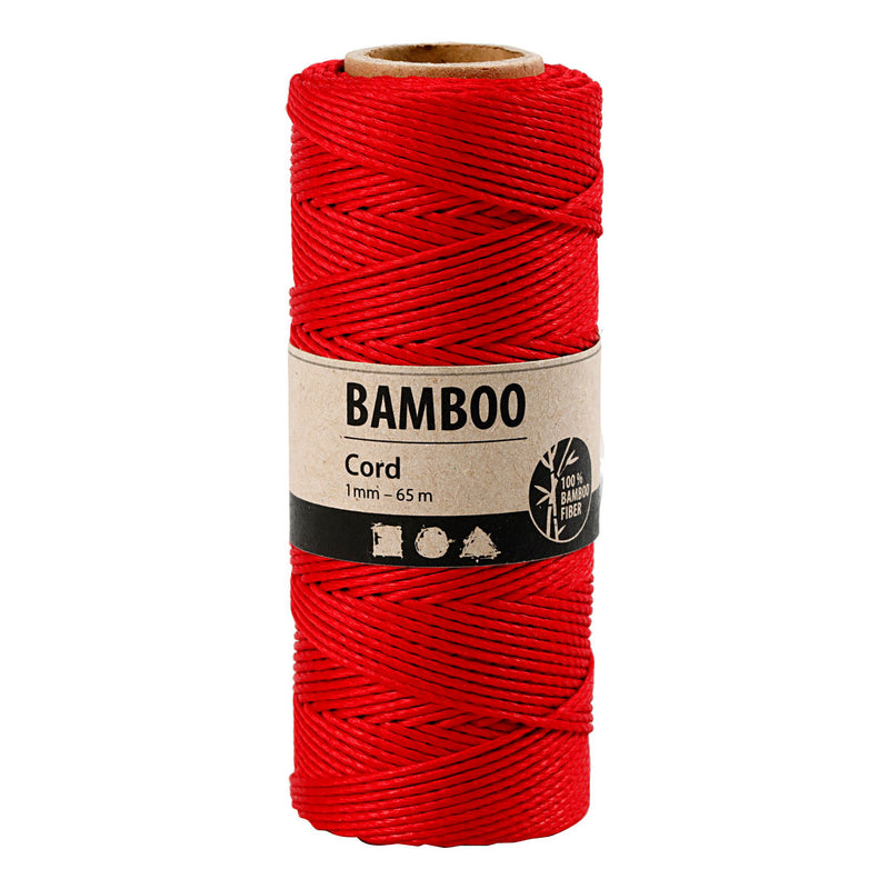 Load image into Gallery viewer, Creativ company bamboekoord, dikte 1 mm, rood, 65 m 1 rol
