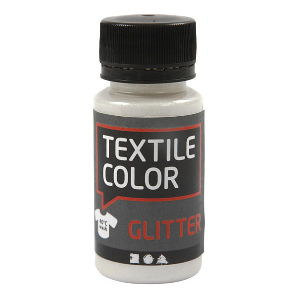 Creativ company textile color transparant glitter voor textielverf, 50ml