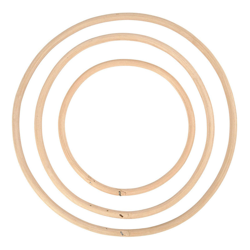 Load image into Gallery viewer, Creativ company bamboe ringen 15,3-25,5 cm naturel 3 stuks
