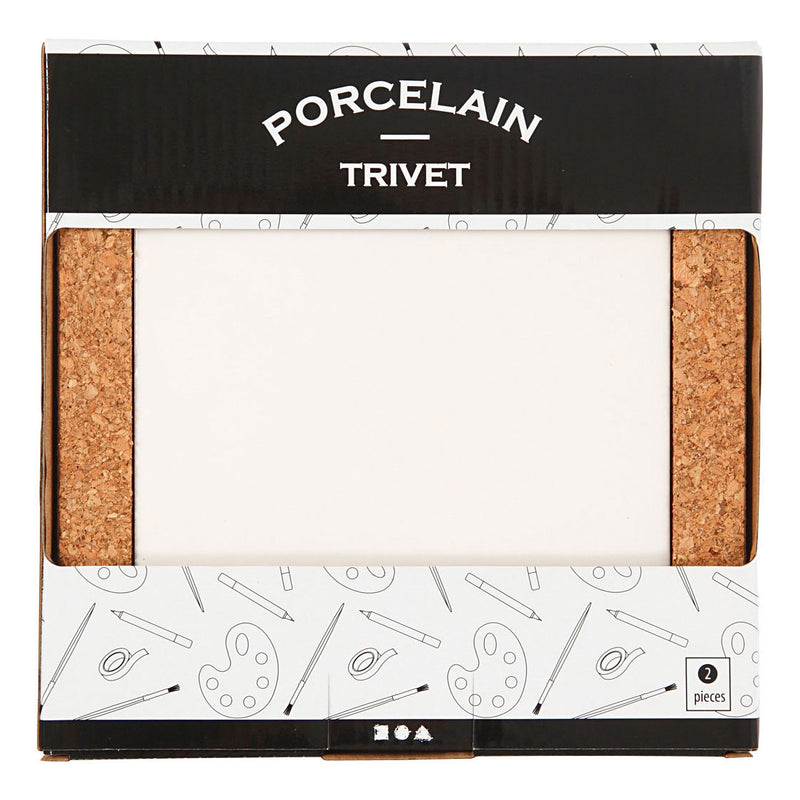 Load image into Gallery viewer, Creativ company onderzetter porselein met lijst van kurk
