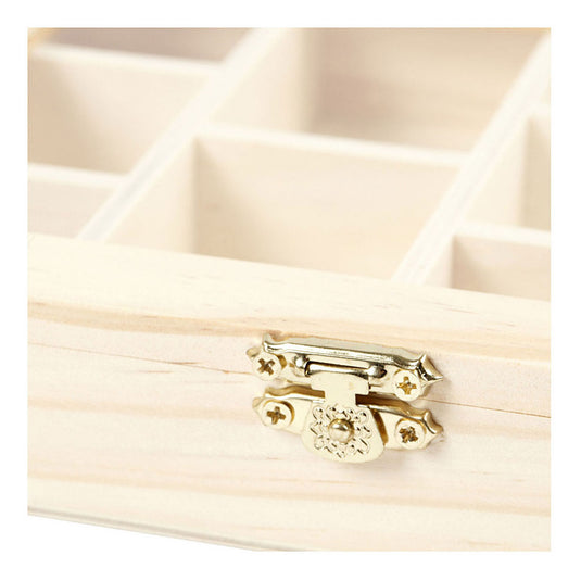 Creativ company houten doos met glazen deksel en 10 vakken