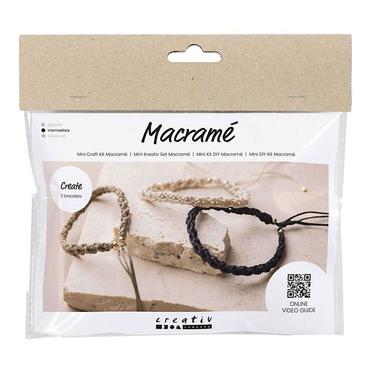 Https: www.cchobby.nl mini-hobbyset-macrame-armband-zwart-olijfbruin-zandkleur-1-doos