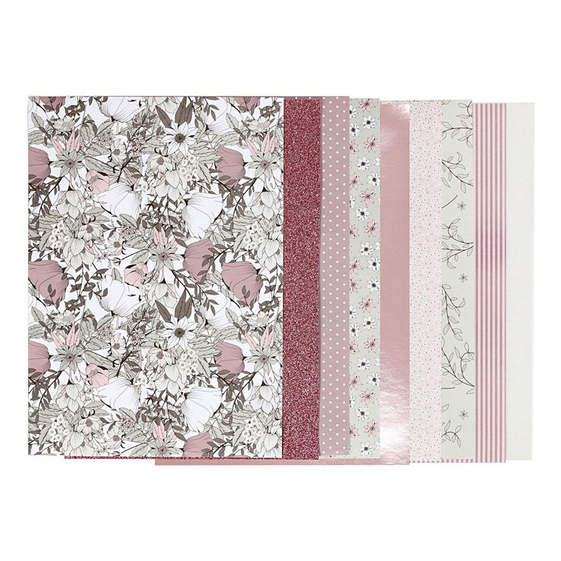 Load image into Gallery viewer, Creativ company design papierblok, afm 21x30 cm, 120+128 gr, beige, bruin, roze, wit, 24 vel 1 doos
