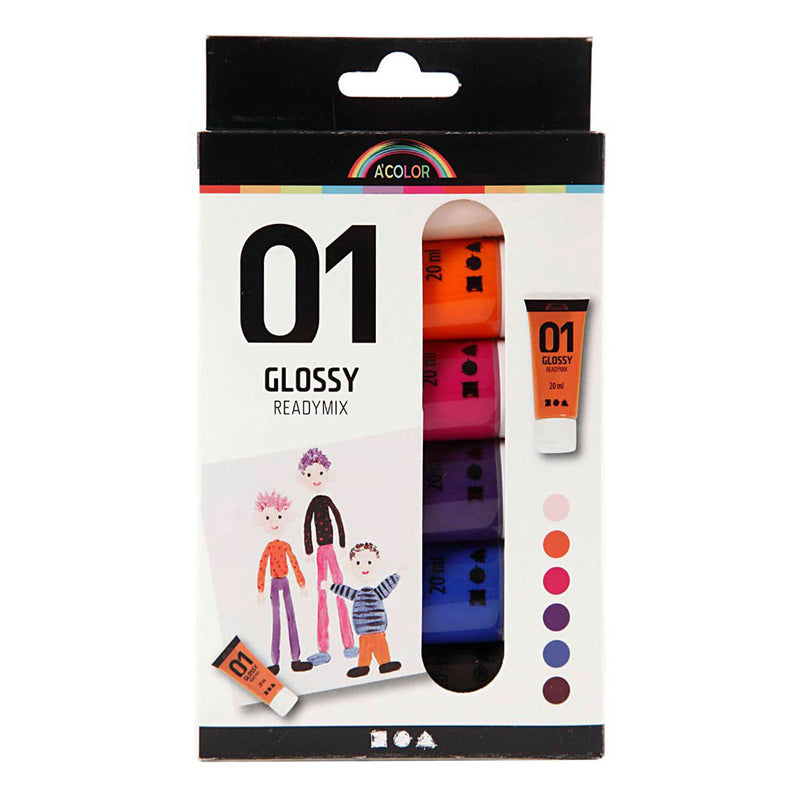 Load image into Gallery viewer, Creativ company acrylverf voor kinderen glossy extra kleuren, 6x20ml
