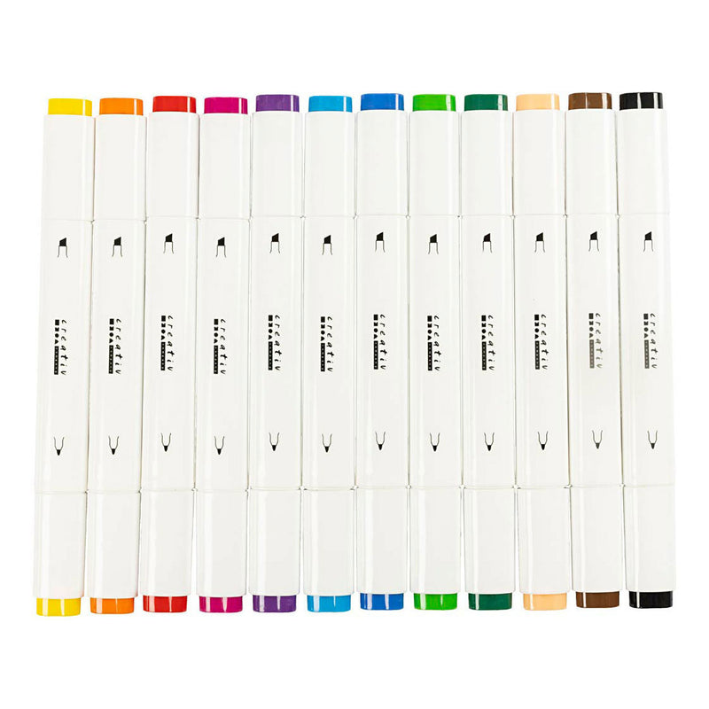 Afbeelding laden in galerijviewer, Creativ company tekenstift standaard kleuren, 12st. dubbelzijdig

