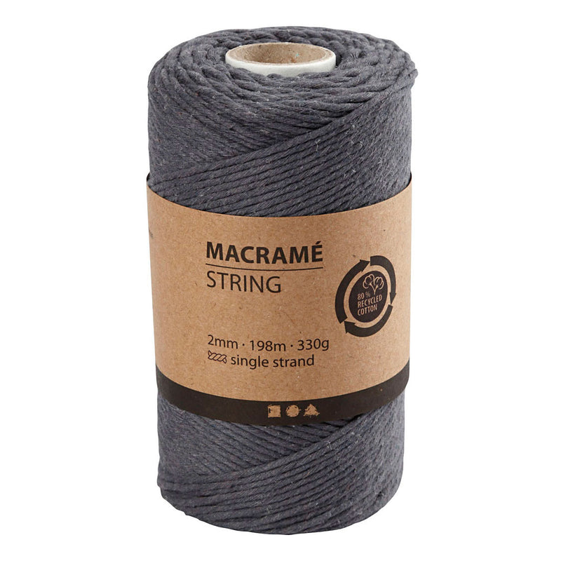 Load image into Gallery viewer, Creativ company macrame koord grijs, 198m
