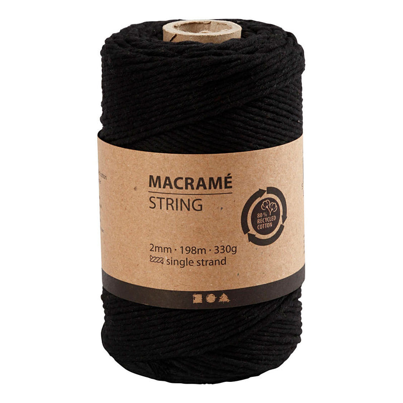 Load image into Gallery viewer, Creativ company macrame koord zwart, 198m

