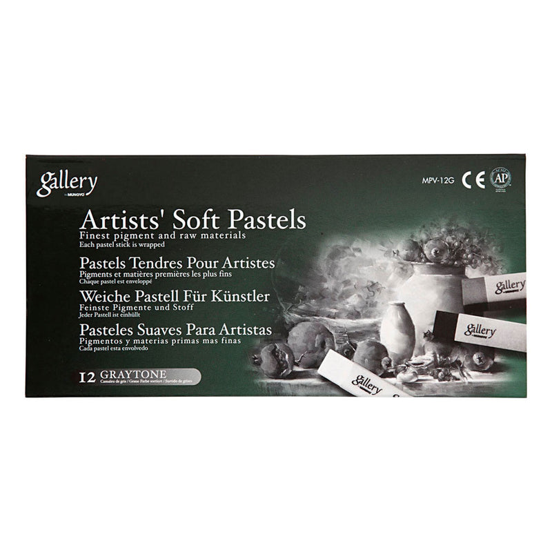 Load image into Gallery viewer, Creativ company http: www.cchobby.nl gallery-soft-pastel-set-l-6-5-cm-dikte-10-mm-zwart-wit-harmonie-12-stuk-1-doos
