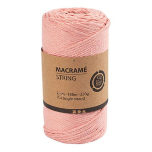 Creativ company macrame koord - roze, 198m