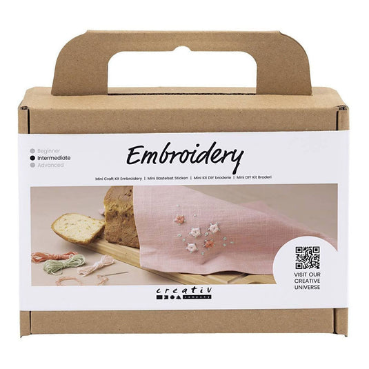 Creativ company http: www.cchobby.nl mini-hobbyset-borduurwerk-textiel-servet-dusty-rose-1-doos