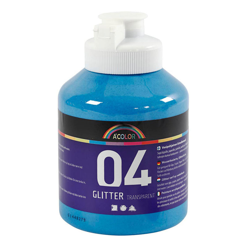Load image into Gallery viewer, Creativ company acrylverf glitter voor kinderen - blauw, 500ml
