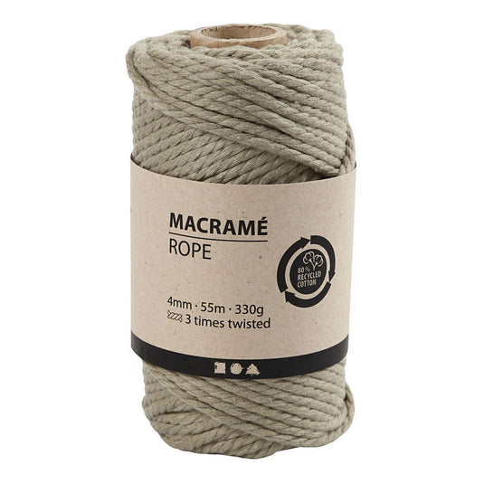 Creativ company macrame koord mosgroen, 55m