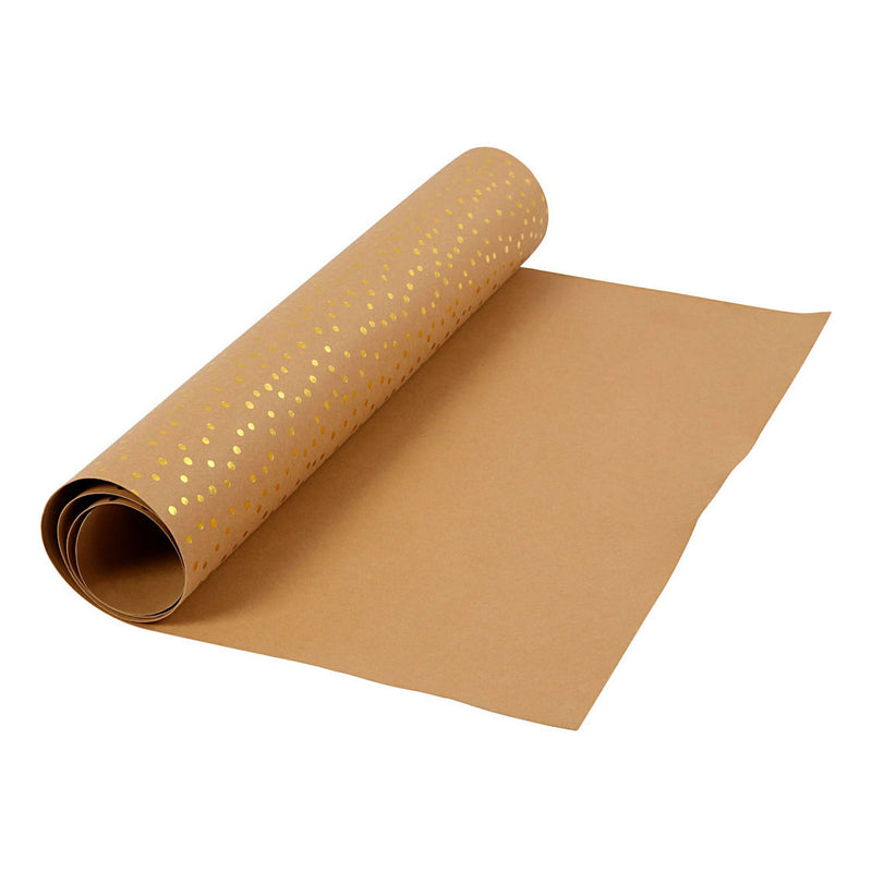 Load image into Gallery viewer, Creativ company faux leather papier bruin met stippen, 1m
