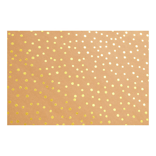 Creativ company faux leather papier bruin met stippen, 1m