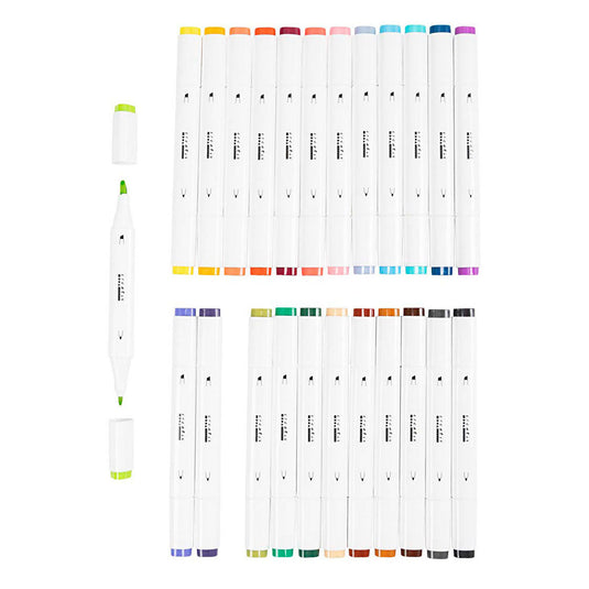 Creativ company tekenstift kleuren, 24st. dubbelzijdig