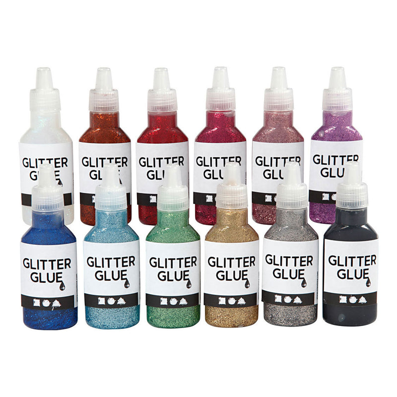 Load image into Gallery viewer, Creativ company glitterlijm diverse kleuren, 12x25ml
